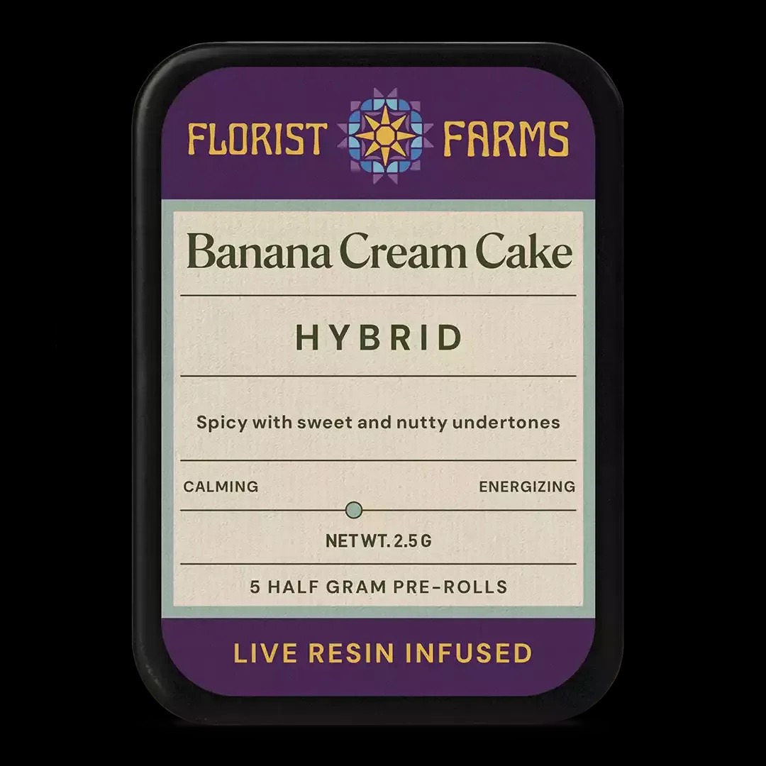 Florist Farms Banana Cream Cake Live Resin Infused Pre-Rolls 5-Pack