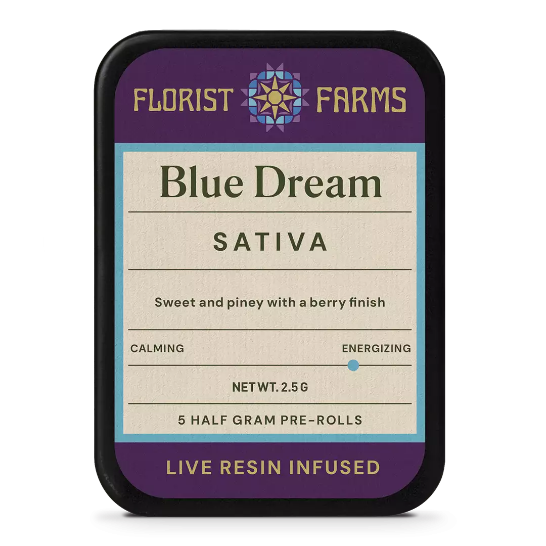 Blue Dream | Live Resin Infused | Sativa | Half Gram Pre-Rolls | 5pk
