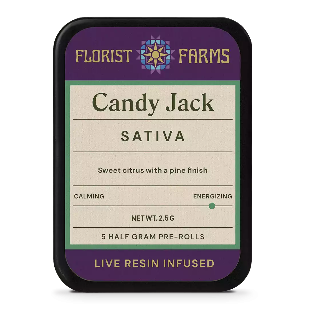 Candy Jack | Live Resin Infused | Sativa | Half Gram Pre-Rolls | 5pk