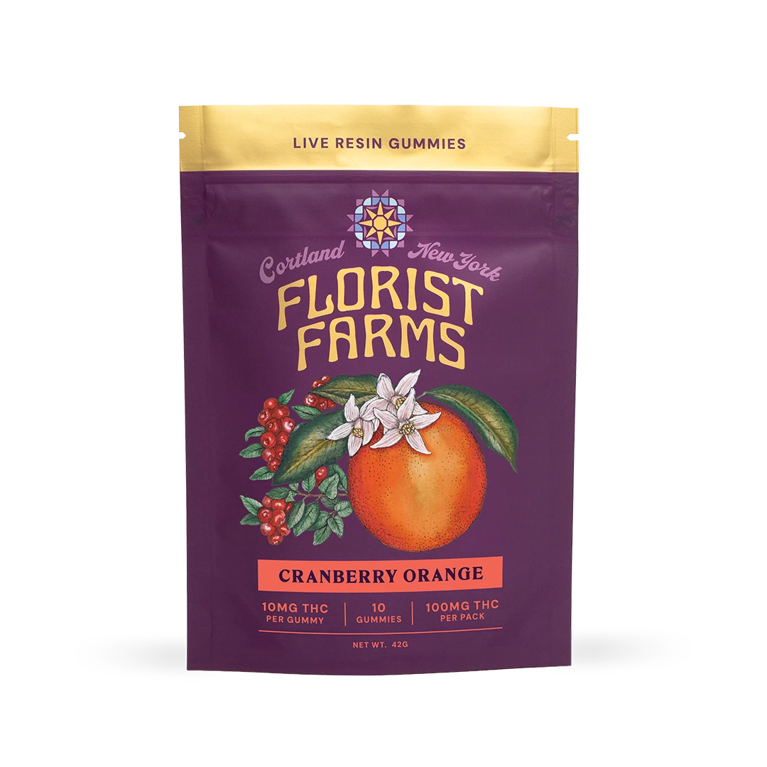 Florist Farms Cranberry Orange Live Resin Gummies | 10-Pack