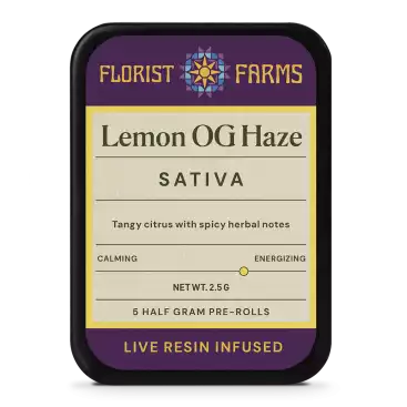 Florist Farms Lemon OG Haze Live Resin Infused Pre-Rolls 5pk