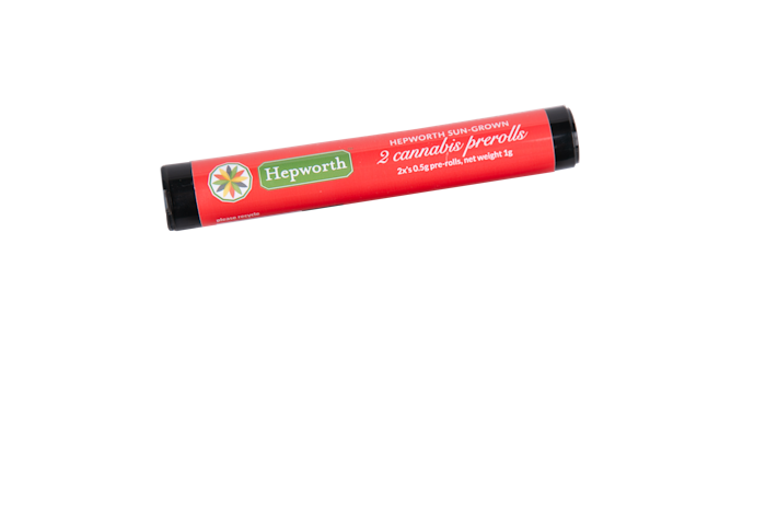 Hepworth 0.5g 2-Pack Pre-Roll Tube — Durban Poison x Cherry Tart